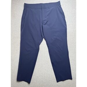 Fabletics The Only Pants Slim Fit Stretch Blue Flat Front Golf Men 36‎ x 30* NWT